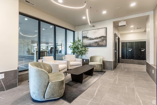 building lobby featuring visible vents