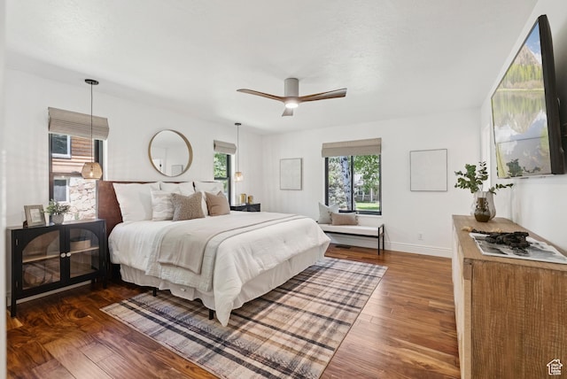 3041 Homestead Rd, Park City, UT 84098 - bedroom with wood finished floors and ceiling fan