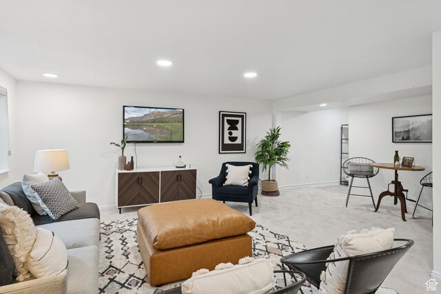 3041 Homestead Rd, Park City, UT 84098 - living area with recessed lighting and light colored carpet