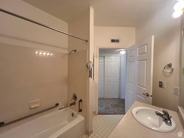 502 S 1040 E Unit 221, American Fork, UT 84003 - full bath with tile patterned floors, vanity, visible vents, and tub / shower combination