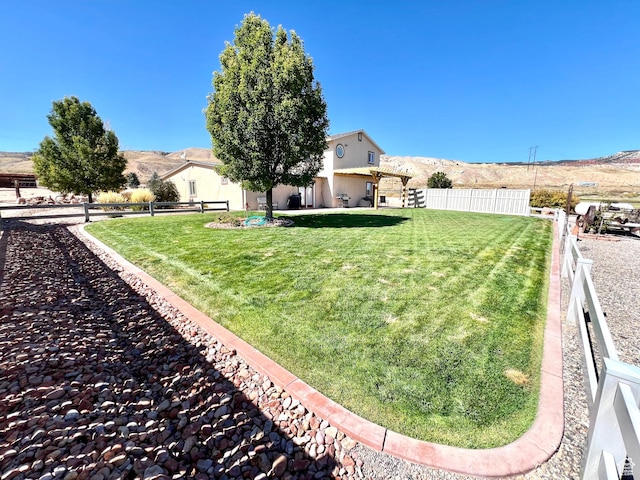 1942 N Sevier Valley Canal Rd, Richfield, UT 84701 - view of yard with a mountain view and a fenced backyard