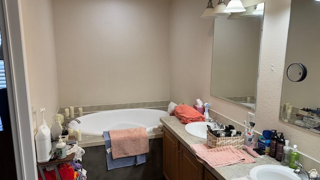 2796 S 2575 W, Roosevelt, UT 84066 - full bath featuring double vanity, a garden tub, and a textured wall