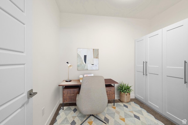 home office featuring baseboards