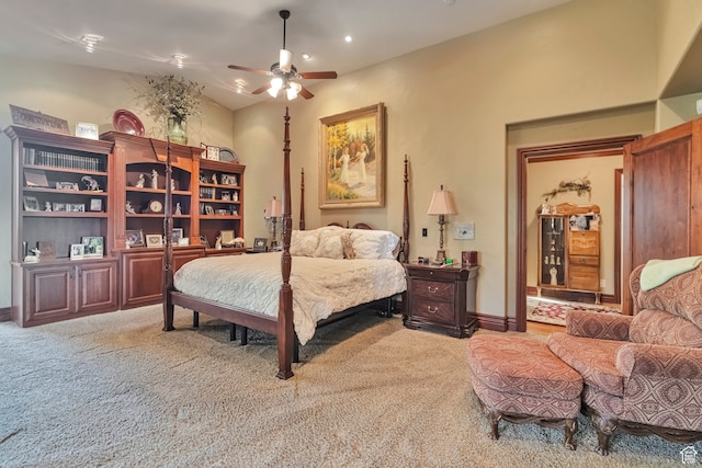 1040 E Canyon Rd, Hyde Park, UT 84318 - carpeted bedroom with lofted ceiling and ceiling fan