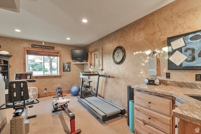 1040 E Canyon Rd, Hyde Park, UT 84318 - exercise room with light colored carpet
