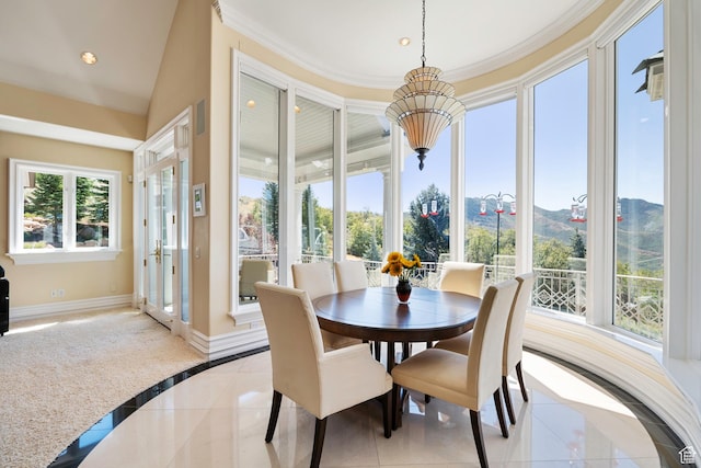 5678 E Twin Creek Rd, Emigration Canyon, UT 84108 - dining area with inlaid floor details, baseboards, and recessed lighting
