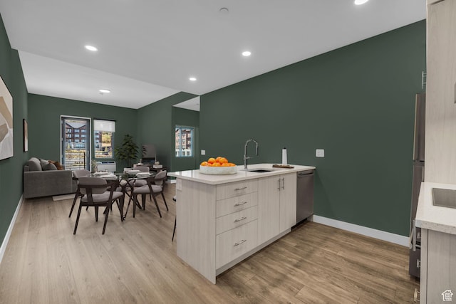 2303 Deer Hollow Rd Unit 1333/4, Park City, UT 84060 - kitchen with a sink, modern cabinets, stainless steel dishwasher, baseboards, and recessed lighting