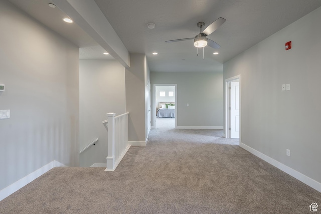 278 N 2020 W, Hurricane, UT 84737 - hall featuring an upstairs landing, light carpet, and recessed lighting