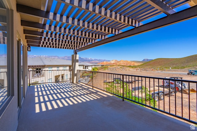 278 N 2020 W, Hurricane, UT 84737 - view of patio featuring a mountain view, a pergola, and a balcony