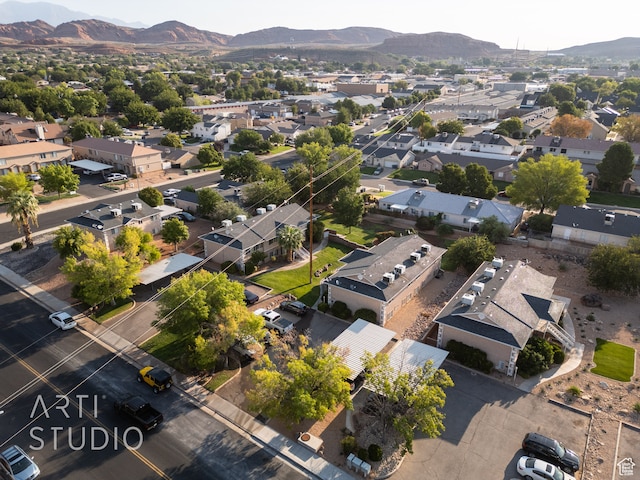 aerial view featuring a mountain view