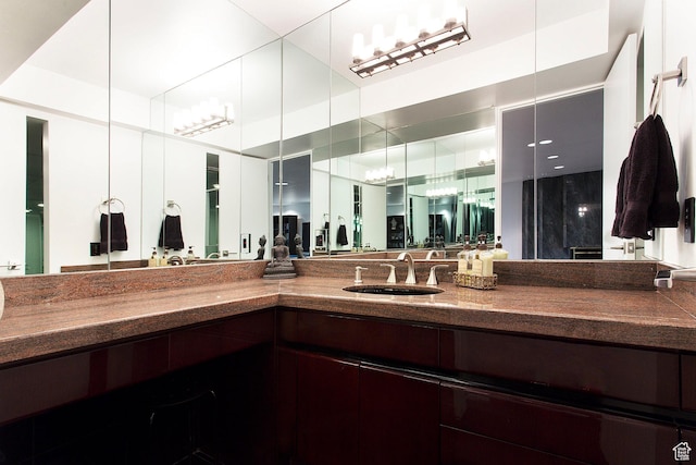 3809 E Thousand Oaks Cir, Salt Lake City, UT 84124 - bathroom with vanity and a chandelier