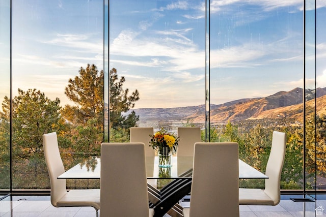 3809 E Thousand Oaks Cir, Salt Lake City, UT 84124 - dining space with tile patterned flooring and a mountain view