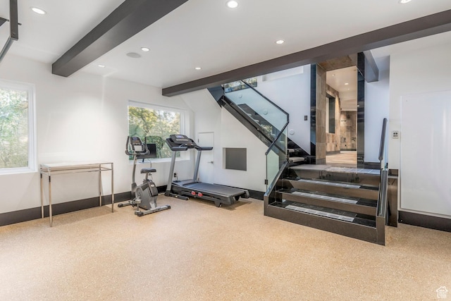 3809 E Thousand Oaks Cir, Salt Lake City, UT 84124 - exercise room featuring recessed lighting and baseboards