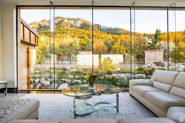 3809 E Thousand Oaks Cir, Salt Lake City, UT 84124 - sunroom featuring a mountain view and a wooded view