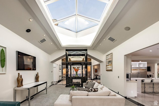 3809 E Thousand Oaks Cir, Salt Lake City, UT 84124 - living room featuring high vaulted ceiling and recessed lighting