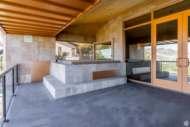 3809 E Thousand Oaks Cir, Salt Lake City, UT 84124 - view of patio / terrace with a mountain view and french doors