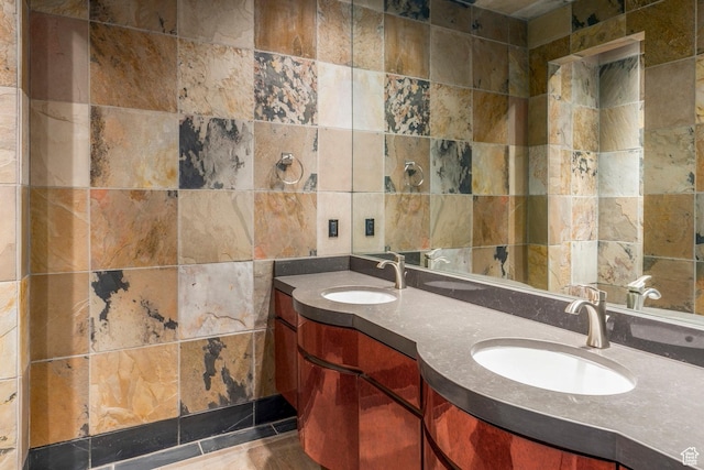 3809 E Thousand Oaks Cir, Salt Lake City, UT 84124 - full bath featuring tile walls and double vanity