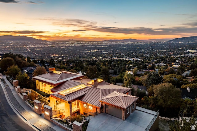 3809 E Thousand Oaks Cir, Salt Lake City, UT 84124 - aerial view at dusk of a mountain view