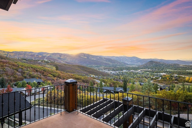 75 Hidden Oaks Ln, Park City, UT 84060 - balcony at dusk featuring a mountain view