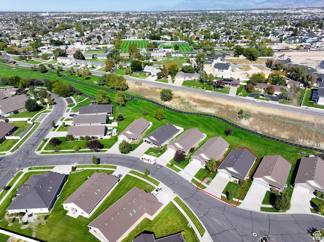 aerial view with a residential view