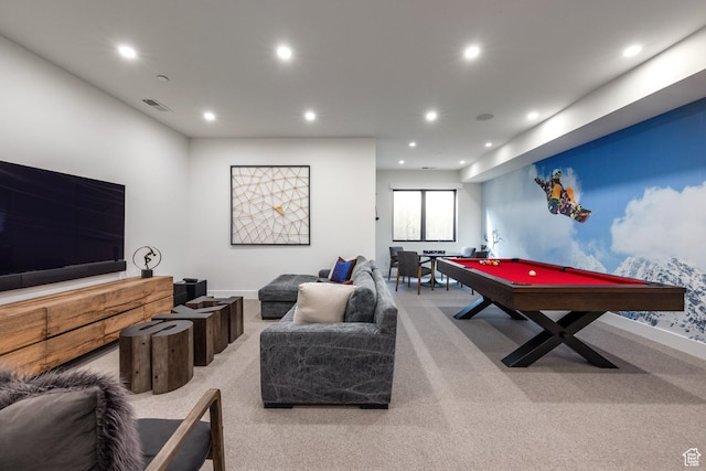 3576 Ridgeline Dr Unit 14-C, Park City, UT 84098 - game room featuring light carpet, recessed lighting, baseboards, and billiards table