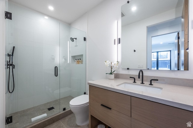 3576 Ridgeline Dr Unit 14-C, Park City, UT 84098 - full bathroom with toilet, vanity, a stall shower, and tile patterned flooring