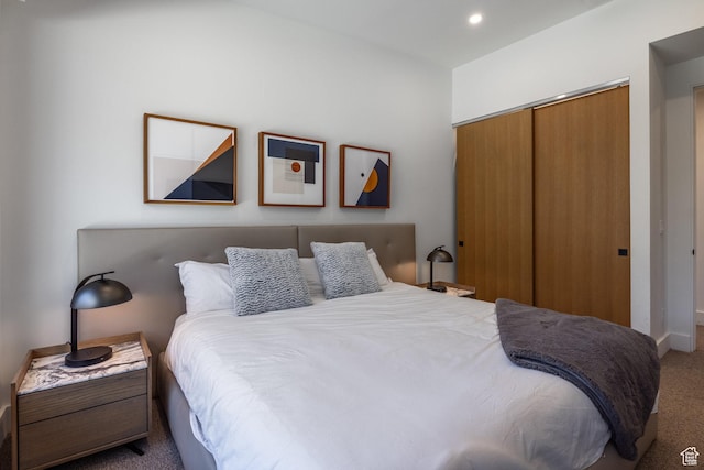 3576 Ridgeline Dr Unit 14-C, Park City, UT 84098 - bedroom with carpet flooring, a closet, baseboards, and recessed lighting