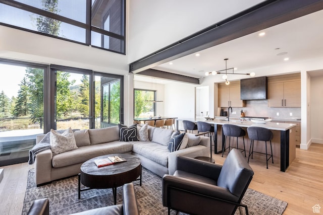 3576 Ridgeline Dr Unit 14-C, Park City, UT 84098 - living area featuring light wood-style flooring and recessed lighting