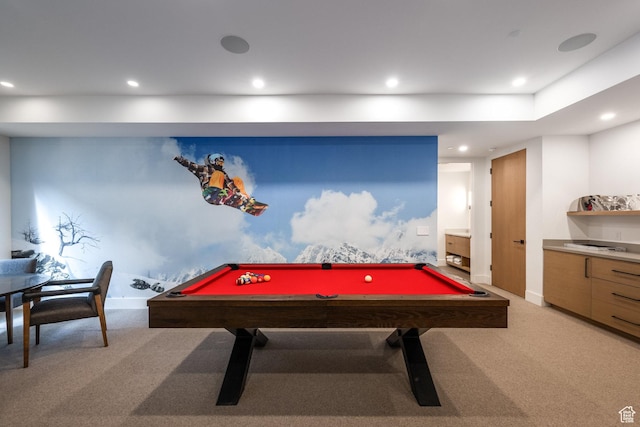 3576 Ridgeline Dr Unit 14-C, Park City, UT 84098 - recreation room with carpet, recessed lighting, billiards, and baseboards