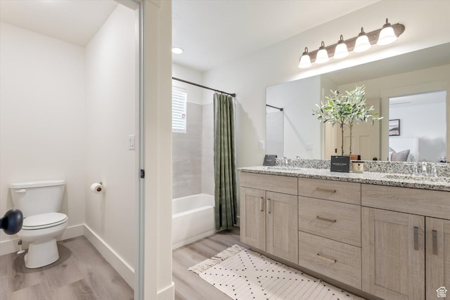 258 W 500 N, Santaquin, UT 84655 - ensuite bathroom with toilet, wood finished floors, double vanity, and a sink