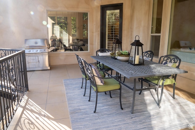 exterior space with tile patterned floors