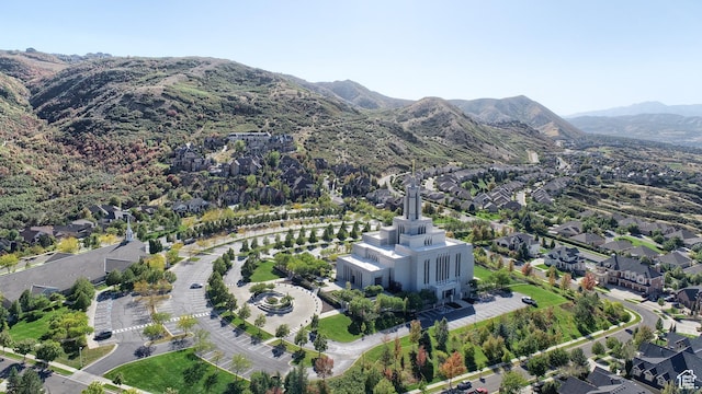 bird's eye view with a residential view and a mountain view