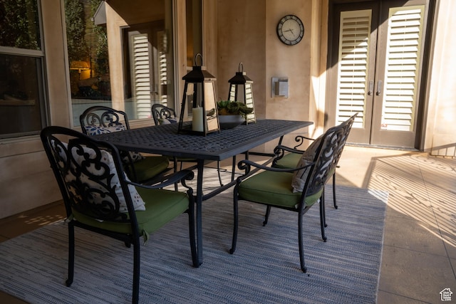 exterior space with outdoor dining space