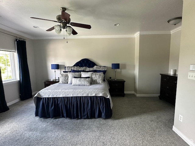 2662 N 1550 W, Pleasant Grove, UT 84062 - carpeted bedroom with ornamental molding, baseboards, a ceiling fan, and recessed lighting