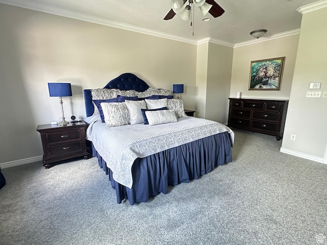 2662 N 1550 W, Pleasant Grove, UT 84062 - carpeted bedroom with ornamental molding, baseboards, and a ceiling fan
