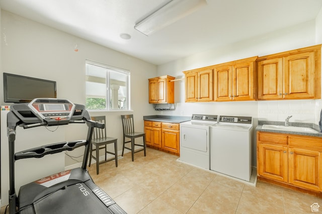 2662 N 1550 W, Pleasant Grove, UT 84062 - laundry area featuring cabinet space, separate washer and dryer, and light tile patterned flooring