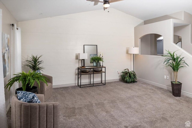 783 W 900 S, Tremonton, UT 84337 - sitting room featuring lofted ceiling, carpet floors, and ceiling fan