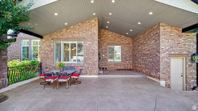 view of patio with outdoor dining area