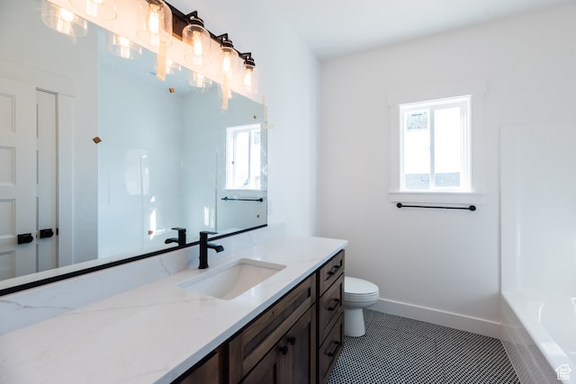 110 S 950 E Unit 45, Hyde Park, UT 84318 - full bathroom with shower with separate bathtub, tile patterned floors, vanity, and toilet