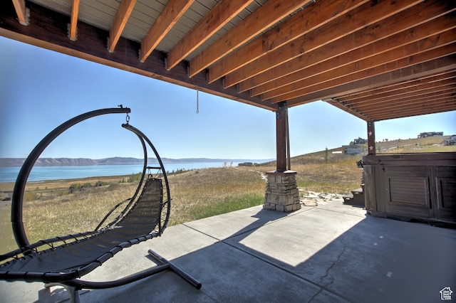 86 Aster Pl, Fish Haven, ID 83287 - view of patio / terrace featuring a water and mountain view