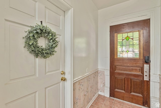 48 E 200 N, Salt Lake City, UT 84103 - doorway to outside with light tile patterned floors and wainscoting