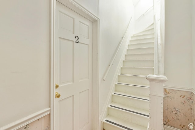 48 E 200 N, Salt Lake City, UT 84103 - stairs featuring wainscoting