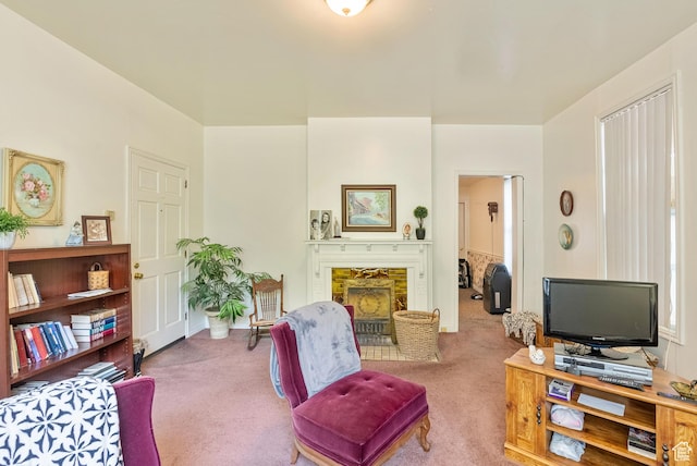 48 E 200 N, Salt Lake City, UT 84103 - carpeted living area featuring a fireplace with flush hearth