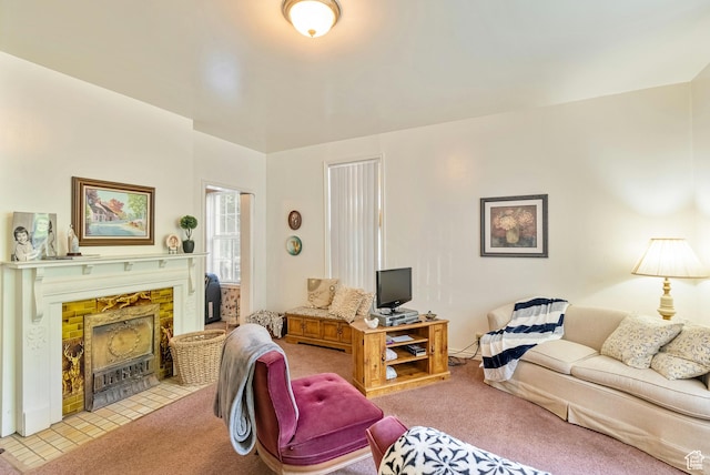 48 E 200 N, Salt Lake City, UT 84103 - living room with a fireplace with flush hearth and light colored carpet