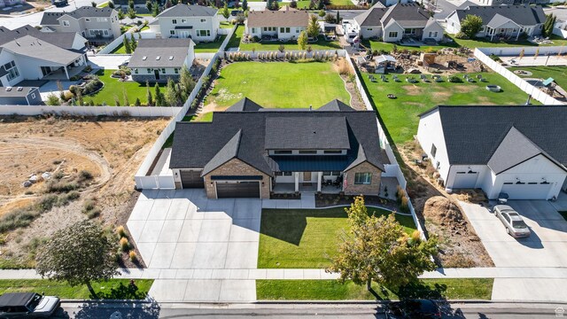 bird's eye view with a residential view