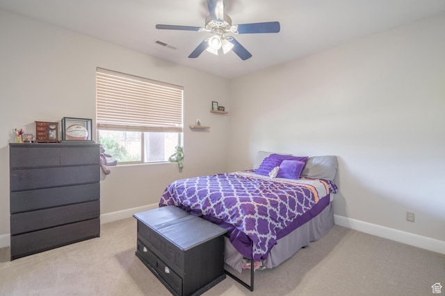 2042 Westcliff Dr, St George, UT 84790 - carpeted bedroom with visible vents, a ceiling fan, and baseboards