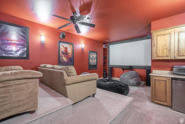 2042 Westcliff Dr, St George, UT 84790 - cinema featuring a toaster, a ceiling fan, and light colored carpet