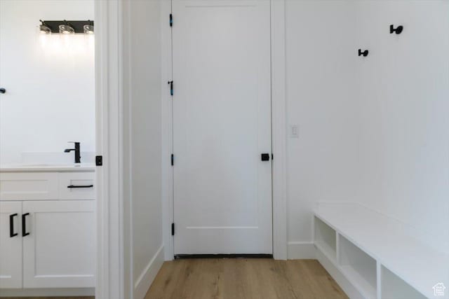 1153 E 160 N, Hyde Park, UT 84318 - mudroom featuring light wood-style floors and a sink