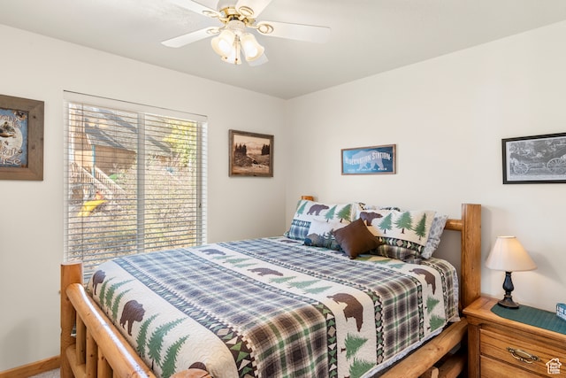 213 Lewis Loop Unit 38, Fish Haven, ID 83287 - bedroom featuring ceiling fan