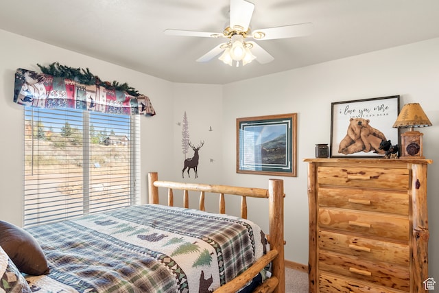 213 Lewis Loop Unit 38, Fish Haven, ID 83287 - bedroom featuring ceiling fan and carpet
